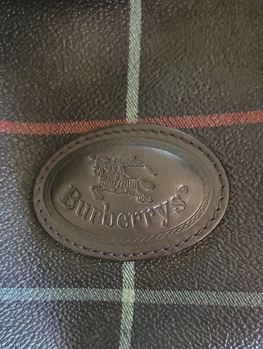 Burberry Vintage Plaid Blue Duffel Bag